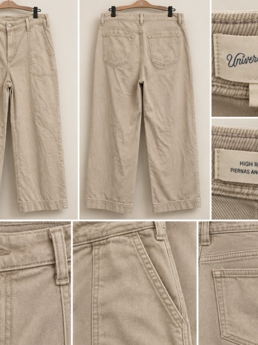 Universal Thread Beige High-Rise Wide-Leg Jeans